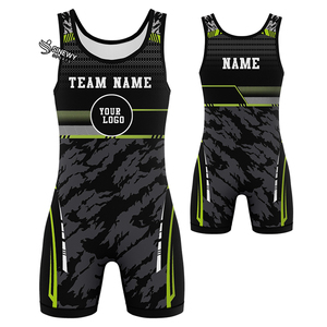 Wrestling Singlet Large Sportswear Uniform Best Design Oem Wholesale Spandex/Polyester Stretch Breathable Quick Dry Wrestling - Product Image 1