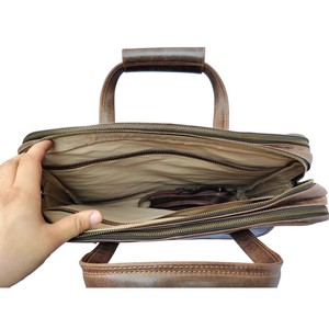 Elegant <b>Office</b> Genuine Leather Laptop Briefcase Satchel Bag Soft <b>Computer</b> Messenger Bag for Men and Women Travel Handbag - Product Image 4