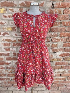 Hand Block Printed Women's Midi <b>Dress</b> <b>Boho</b> Style Indian Cotton Gauze Casual Halter Neckline Tassel <b>Summer</b> Short <b>Dress</b> - Product Image 2