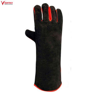 Safe Electric Welding <b>Gloves</b> 8 oz Anti-Slip Latex-Free <b>Long</b> Heat Heavy Duty Protective Cotton Heat Fire Resistance <b>Gloves</b> - Product Image 2