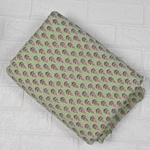 Premium Organic <b>Light</b> Green Kalamkari Hand Block Print Cotton Fabric Small <b>Leaf</b> Motif for Kurtis Dresses Cushions Craft B2B - Product Image 1