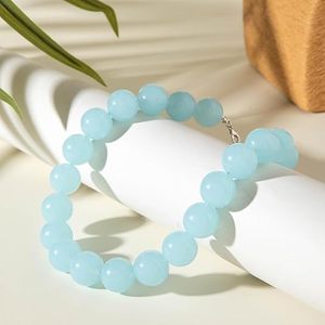 resin <b>Round</b> Beaded Choker Necklace Handmade Adjustable Resin Chunky Beads Necklace Bohemia Geometric Statement Women - Product Image 3