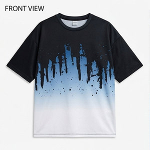 T-shirt décontracté surdimensionné pour homme en tissu léger et respirant, imprimé sur le devant, tenue quotidienne, mode urbaine, confortable à porter - Product Image 1