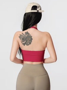 Twist Front Halter Sports Bra Backless Yoga Crop Top High Stretch Breathable Athletic Training Fitness Active Wear Bra - Product Image 6