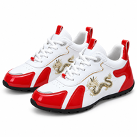 Chaussures basses décontractées pour hommes à lacets, baskets brodées avec doublure en maille et imprimés animaliers, pour le quotidien et les trajets, production OEM ODM