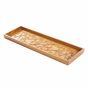 Plateau à chaussures rectangulaire en noyer noir de haute qualité, écologique, en bois massif, pour entrée, intérieur et extérieur. - Product Image 4