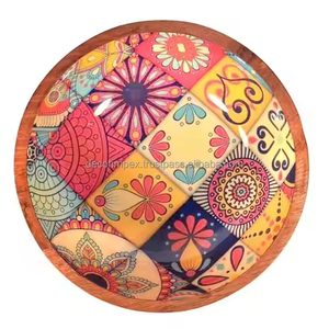 METIER NOUVEAU DESIGN UNIQUE IMPRIMÉ BOL À SALADE EN BOIS pour LES ALIMENTS BOL DE SERVICE CUISINE HOME HOTEL GROS USINE DIRECTE - Product Image 1