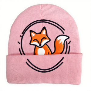 New Custom Classic Knitted 100% <b>Wool</b> Unisex Winter <b>Beanie</b> with Button & Bow - Product Image 3