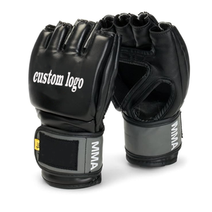 Guantes de agarre de medio Dedo de cuero de vaca de alta calidad Guante MMA más vendido con logotipo personalizado Venta al por mayor Nueva llegada - Product Image 1