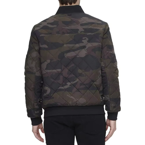 Premium Quality Fashionable Best Price Custom Coated Canvas Stand Collar Front & Back Logo Print <b>Men's</b> Bomber <b>Jacket</b> - Product Image 2