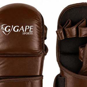 Gants de sparring MMA personnalisés en cuir PU, paume ouverte, pour entraînement de kick-boxing, arts martiaux, grappling, usage quotidien, couleur foncée - Product Image 6