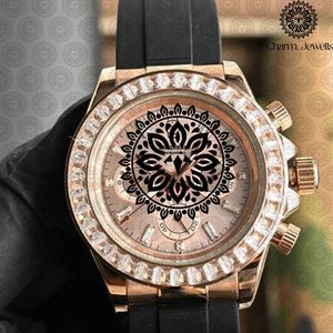 LUNESS <b>Mechanical</b> <b>Watch</b> Men's Luxury Stainless Steel Rose Gold Chronograph 42mm Rubber Band Analog Dial Sapphire Crystal - Product Image 1