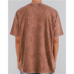 เสื้อยืดแขนสั้นสีน้ำตาลสำหรับผู้ชาย ทรงปกติ ผ้าฝ้ายเจอร์ซีย์ 100% คอกลม สีพื้น โลโก้ด้านหน้า ระบายอากาศได้ดี - Product Image 3