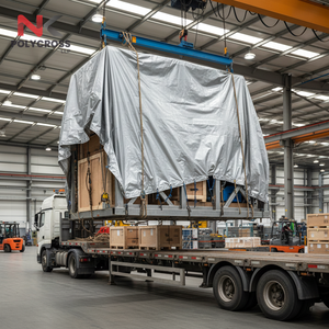 Bâche de protection de cargaison légère bleue et orange, qualité économique, imperméable, pour camions - Product Image 4