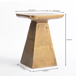 New Design Aluminum casted Side <b>Tables</b> Handmade Living Room Furniture Hammered Texture <b>Square</b> Top Metal Side <b>Tables</b> - Product Image 3