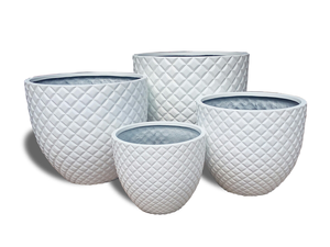 [Jason] Juego de 3 Macetas Redondas de Hormigón Blanco con Diseño Acanalado Moderno, Macetas de Cemento para Jardín y Paisajismo - Product Image 6