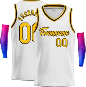Camiseta de baloncesto sin mangas con cuello en V, transpirable, con estampado sublimado, nombre del equipo, número, unisex para adultos - Product Image 3