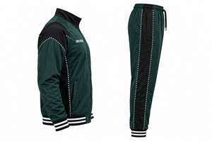 Custom Dark <b>Green</b> Tracksuit <b>Set</b> Mens Full Zip Sportswear Jacket Jogger Pants Athletic Fitness <b>Gym</b> Training Active Wear Running - Product Image 4