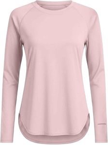 Camiseta de seda helada para mujer, informal, ajustada, con cuello en V, manga larga, protección UV UPF 50+, transpirable, de secado rápido y antiarrugas - Product Image 3