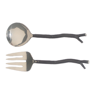 Ensemble de serveurs à salade en laiton chaud, ensemble de couverts décoratifs indiens faits à la main, ensemble de couverts fantaisie en acier inoxydable avec polissage brillant/placage nickel - Product Image 1