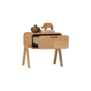Contemporary Modern Solid Wood Malaysian Oak <b>Small</b> Nighstand with Storage <b>Drawer</b> for <b>Small</b> Bedroom and Living Room - Product Image 4