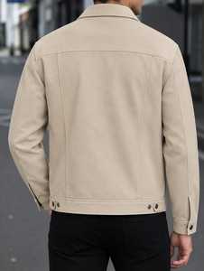 Chaqueta de Lana para Hombre con Cuello Camisero y Cierre de Botones - Product Image 4