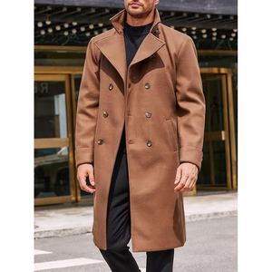 Manteau trench classique pour homme à double boutonnage, manches longues, ceinture, coupe-vent, léger, imperméable, pour l'automne - Product Image 4