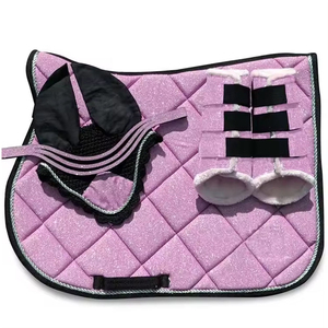 High Quality Fleece Lining Jumping Saddle Pad Full Set-Customizable Color & Size Western/<b>Equestrian</b> Style - Product Image 2