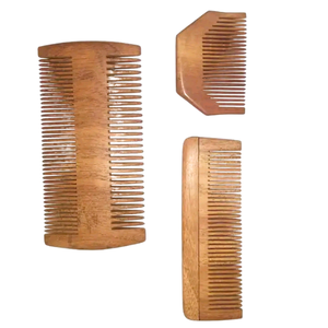Neem Wood Dual Action Tooth Comb for <b>Beard</b> and Hair Grooming & Scalp Massage - Product Image 4