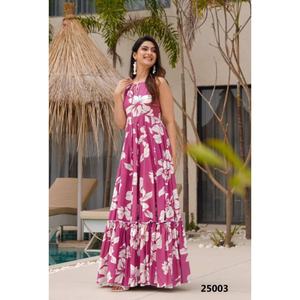 <b>Women's</b> Designer Heavy Rayon Party Wear Summer New Hollow Flower <b>Suspender</b> Long Kurti Digital Floral Print Work - Product Image 4