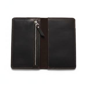 Funda para Chequera de Cuero Liso, Fundas para Chequera de Cuero Genuino con 2 Bolsillos, Porta Cheques Impermeable, Venta al por Mayor LCBC-0007 - Product Image 4