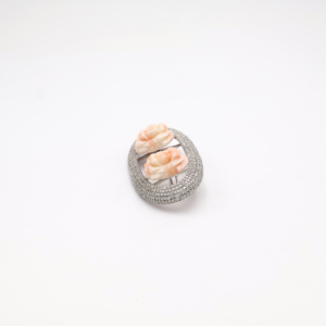 Broche artistique en forme de fleur de corail 22 carats, élégante, pour femme, bijou fantaisie en pierres précieuses, pièce de collection incontournable - Product Image 1