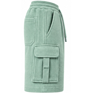 Premium <b>Mens</b> Waffle Knit <b>Shorts</b> Casual Gym <b>Shorts</b> Elastic Drawstring Waist Summer Fitness Workout Training <b>Lounge</b> Sportswear OEM - Product Image 4