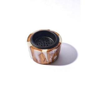 Quemador de Incienso de Resina Verde Hecho a Mano con Inserto de Latón, Ecológico, Duradero, Decoración Religiosa para el Hogar - Product Image 2