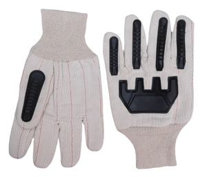 Guantes de protección contra impactos con cordón de algodón con doble palma - Product Image 1