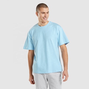 Camiseta Ligera de Algodón Lisa para Hombre, Última Moda, Cuello Redondo, Manga Corta, Color Sólido, Casual, Tallas Grandes, Hombros Caídos - Product Image 4