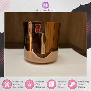 Highly in Demand Best Quality Stainless Steel Rose Gold Plated Candle Jar Container for Soy <b>Wax</b> Candle Making from Indian Seller - Product Image 5