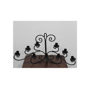 Portavelas de Hierro Negro, Candelabro de Metal Resistente para Decoración del Hogar y Bodas - Product Image 3