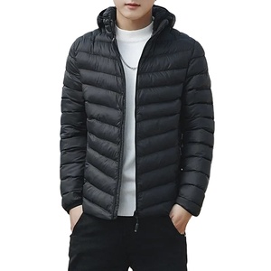 Ultra-mince hommes recadrée grande taille veste à capuche léger coton rembourré Style décontracté support fermeture éclair chaud anti-froid Parkas pour - Product Image 1