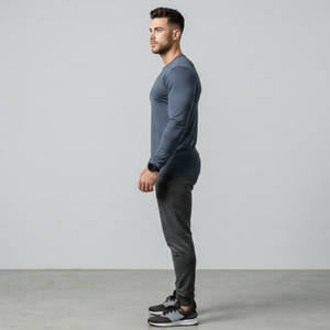 REXFIT SPORTS Camisetas de Manga Larga para Hombre, Colores Sólidos, Tejido de Punto de Primera Calidad, Ropa Deportiva - Product Image 6