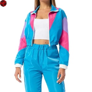 Conjunto Deportivo de Dos Piezas para Mujer con Bloques de Color, Sudadera con Cremallera, Pantalón Largo, Ropa Deportiva, Conjunto para Descansar, Cortavientos - Product Image 4