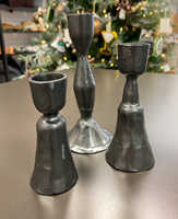 Ensemble de 3 bougeoirs uniques en laiton et fer forgé à la main en Inde pour la décoration de Noël, de la maison et des tables d'hôtel