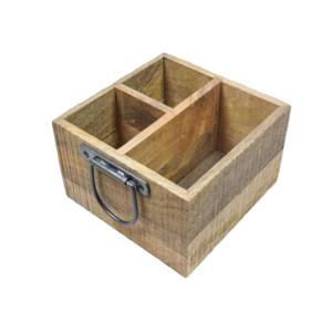 Nouvel Arrivage : Organisateur de Couverts en Bois Façonné à la Main, Style Américain, Durable, pour Mariages, Dîners et Cuisine, Rangement Multiple - Product Image 1