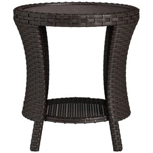 Tavolino da Caffè Marrone Misto per Esterni, Tavolo Laterale da Giardino/Terrazzo (Solo Tavolo) - Product Image 5