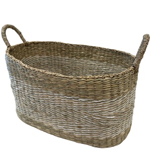 ตะกร้าทรงรีจากหญ้าทะเลอเนกประสงค์ หรูหรา เป็นมิตรกับสิ่งแวดล้อม - Product Image 1