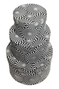 3-Piece Eco-Friendly Biodegradable Paper Storage Box Set Nested Cylindrical Decorative Gift <b>Boxes</b> <b>Black</b> White Optical <b>Boxes</b> - Product Image 5