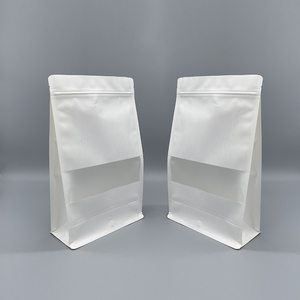 Farina di <span class=keywords><strong>riso</strong></span> sottovuoto in plastica trasparente stand up pouch sacchetti a fondo piatto con chiusura a otto lati smerigliati trasparenti con cerniera e manico - Product Image 5