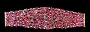 Premium 18K Gold Plated Wide Spinel Stones And Diamond Cuff <b>Bracelet</b> Uncut Cabochon Stones <b>Bracelet</b> Jewellery For Women - Product Image 2