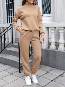 Custom Women's Oversized Sweatshirt Jogger <b>Set</b> Cotton Fleece Tracksuit Casual <b>Two</b> <b>Piece</b> <b>Lounge</b> Wear OEM Manufacturer - Product Image 3