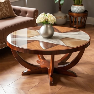 Table basse ronde en métal de luxe, minimaliste, écologique, mobilier contemporain pour salon, Indonésie - Product Image 1
